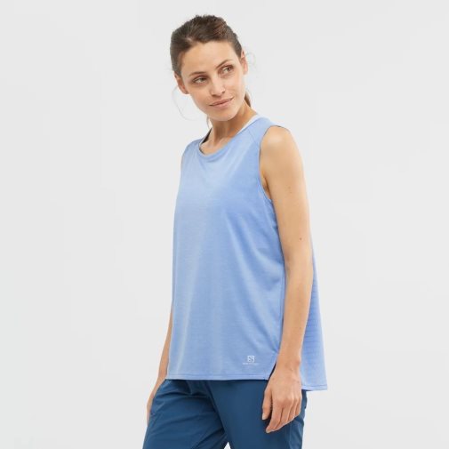 Light Blue Salomon Outline Summer Women's Tanks | IE VH8531